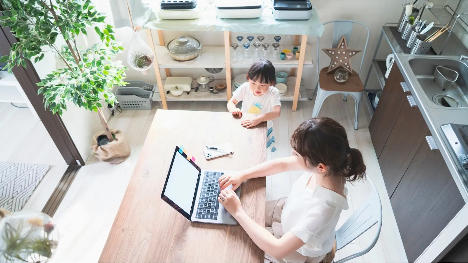 Working mom confidently managing career and family responsibilities